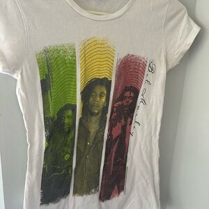 Zion Rootswear White Bob Marley Graphic Tee